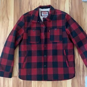 Like NEW Men's Sherpa Lined Lumberjck Plaid Jacket